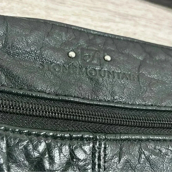 Stone Mountain Crossbody Purse Black Soft Leather Medium Shoulder Bag Adjustable - Picture 5 of 11